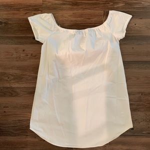 White Off the Shoulder Cotton Dress.